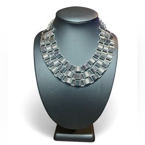 Statement Gunmetal Plated Multi Layer Choker‎ Layered Necklace Punk Grunge